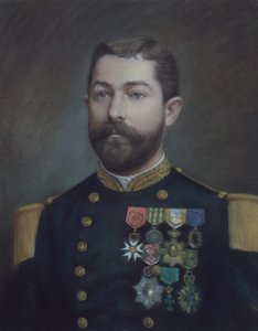 Portrett av Emile Commander Duboc (1852 - 1935), helten fra erobringen av Tonkin (maleri) av Emile Richard Haumont