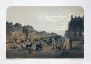 Boulevard du Temple, Paris. Lithography watercolour, illustration by E.de la Tramblaiz, in “Album, souvenirs de Paris””, Daziaro editor, Paris   1407518   no       norwegian Successfully Translated  Original: Waterval in het Bantimurung-gebergte Waterval i av Emile de la Tramblais