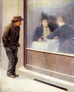 Refleksjoner av en sulten mann eller sosiale kontraster, av Emilio Longoni