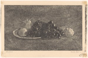 Skål med druer og annen frukt av Emilius Wilhelmus Dehé (signed by artist)