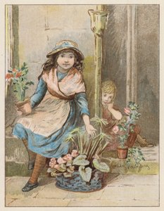 Hvem vil kjøpe? (farge litho) av Emily Harding