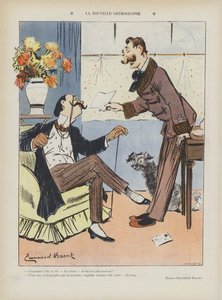 Den nye skrivemåten. Illustrasjon for Le Rire
