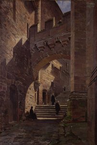 Mont Saint-Michel, befestet port i klosteret, 1881 av Emmanuel Lansyer