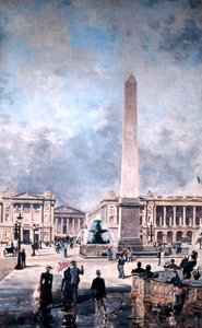Obelisk av Luxor og Place de la Concorde, 1891.