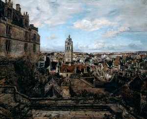 Utsikt fra terrassen til slottet Loches, 1884 av Emmanuel Lansyer