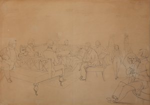 Salongen til Avdotya Petrovna Yelagina, 1840-tallet av Emmanuil Alexandrovich Dmitriev Mamonov