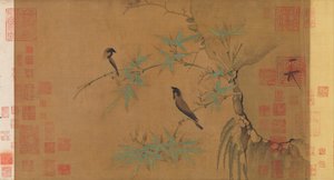 Finker og bambus, tidlig 1100-tall. av Emperor Huizong