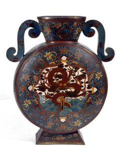 Kinesisk vase i cloisonne-emalje, Manchou-perioden av Empress Cixi Manchu-Chinese