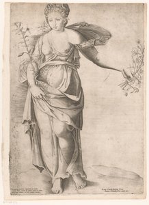 Flora av Proserpina Mirror of Roman Magnificence (serietittel) av Enea Vico (attributed to)