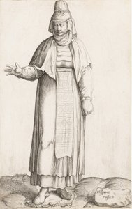 Kostymeplate: Hispana Rustica med etikett på stein, ca. 1557-58. av Enea Vico