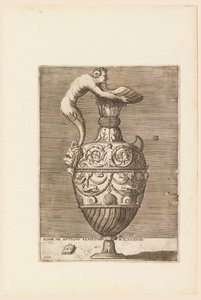 Ewer med en Satyr som holder en stor konkylie (Vico) av Enea Vico