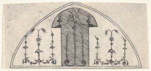 Lansettformet panel med grotesk dekorasjon, 1541. av Enea Vico