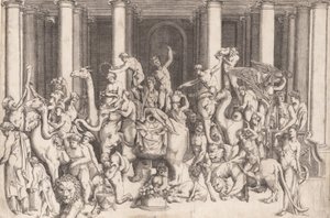 Den indiske triumfen av Bacchus, ca. 1542. av Enea Vico.