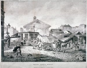 Covent Garden Market, Westminster, London, 1815 av Engelmann and Company