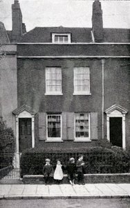387, Commercial Road, Portsmouth, Hampshire, fødestedet til Charles Dickens 7. februar 1812, ca. 1900 av English Photographer
