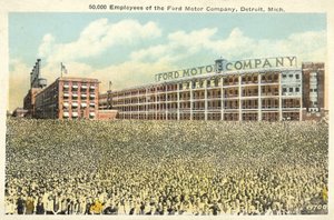 50 000 ansatte i Ford Motor Company, Detroit, Michigan (fargebilde) av English Photographer