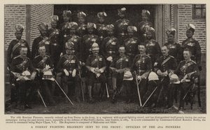 Et Bombay Fighting Regiment sendt til fronten, offiserer for de 28. pionerene av English Photographer