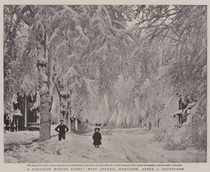 En kanadisk vinterscene, West Avenue, Hamilton, etter en snøstorm av English Photographer