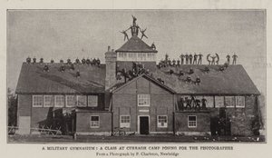 Et militærgymnasium, en klasse på Curragh Camp som poserer for fotografen av English Photographer