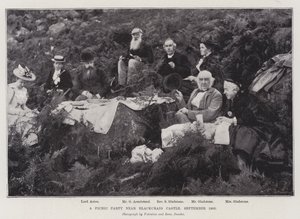 En piknikfest nær Blackcraig Castle, september 1893 av English Photographer