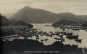 Aberdeen Fishing Fleet, Hong Kong, fra et album med fotografier relatert til tjenesten til Pte H. Chick, 1940 av English Photographer