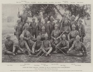 Etter Tirah-kampanjen, offiserer fra 2. bataljon Royal Irish Regiment av English Photographer