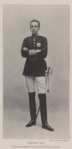 Alfonso XIII, i uniformen til en generalkaptein i Spania av English Photographer