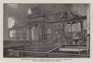 All Hallows Church, Thames Street, EC, solgt for riving av English Photographer