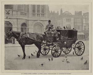 En dyreelskende drosjemann, en scene nylig fotografert ved Kingston-on-Thames av English Photographer