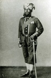Bengal infanterist, ca. 1900 (s/hvitt-bilde) av English Photographer