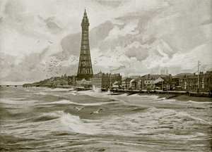 Blackpool, med Eiffeltårnet (s/hvitt bilde) av English Photographer