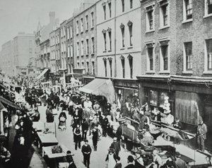 Brick Lane Market, Brick Lane: generell oversikt, 1895 av English Photographer
