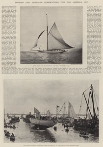 Britiske og amerikanske konkurrenter til America Cup av English Photographer