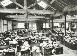 Bull Wharf, interiøret i Shell Warehouse, London, 1890 av English Photographer