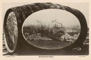 Burton-on-Trent, Staffordshire, tradisjonelt senter for den britiske bryggeriindustrien (s/hv-bilde) av English Photographer