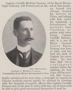 Kaptein C McNeile Parsons, kommanderende Royal Marine Detachment for Kina av English Photographer