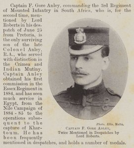 Kaptein F Gore Anley, to ganger nevnt i Despatches av Lord Roberts av English Photographer