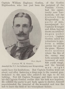 Kaptein W E Gordon, tildelt VC for gallanteri nær Krugersdorp av English Photographer