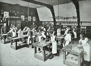 Snekkerklasse, 1896 av English Photographer