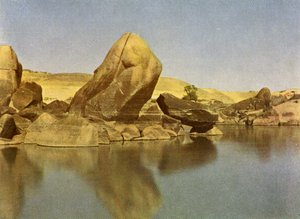 Grå stær, hvite vann stryk på Nilen, Egypt. av English Photographer
