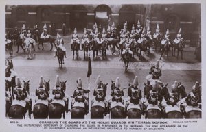 Changing the Guard, Horse Guards, Whitehall, London (s/hv-bilde) av English Photographer