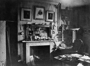 Charles Darwins studerer ved Down House av English Photographer