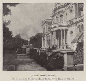 Chateau Malet, Monaco, residensen til Sir Edward Malet, besøkt av dronningen 20. april av English Photographer