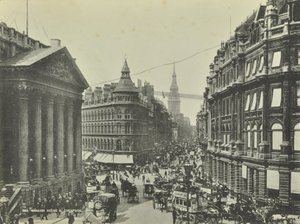 Cheapside, fra Mansion House, City of London, 1885 av English Photographer
