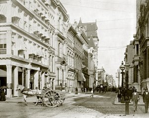 Chestnut Street, Philadelphia (s/hvitt bilde) av English Photographer