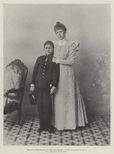 Christina, dronning-regent av Spania, og hennes sønn, Alfonso XIII, konge av Spania