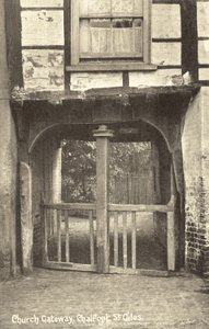Church Gateway, Chalfont St Giles, Buckinghamshire (s/hvitt-bilde) av English Photographer