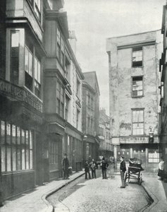 Cloth Fair, en sjarmerende bit av gamle London (s/hvitt bilde) av English Photographer