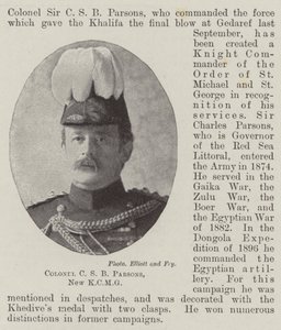 Oberst C S B Parsons, nye KCMG av English Photographer