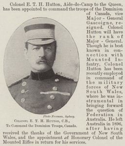 Oberst ETH Hutton, CB, for å kommandere Dominion Troops, Canada av English Photographer